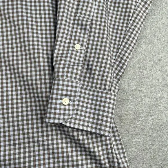 Nordstrom Mens Shop Non Iron Shirt Blue Check Button Up Long Sleeve Mens Large - Picture 2 of 11